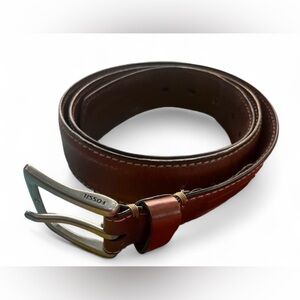 ✨🥳 Men’s - Belt - Fossil - Brown Leather Belt Metal Hardware - Men’s Size 42